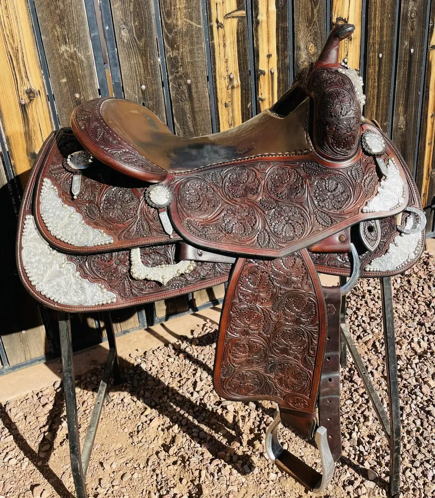 Bob Avila by Bob's Custom Saddle — 16 Seat B17-120M Silver Overlays — $5,995