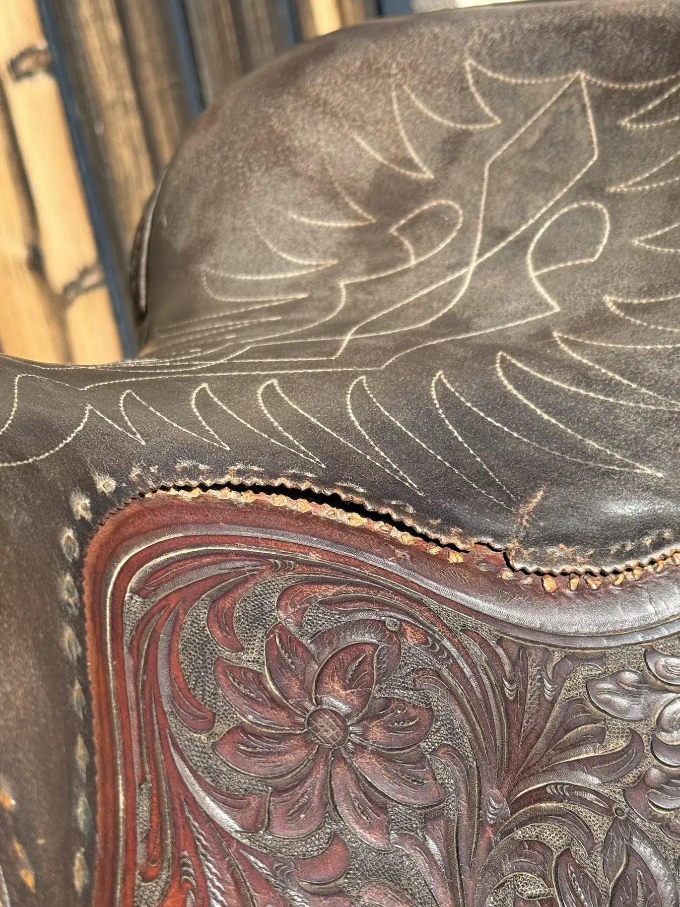 Seat stitching separation — as disclosed