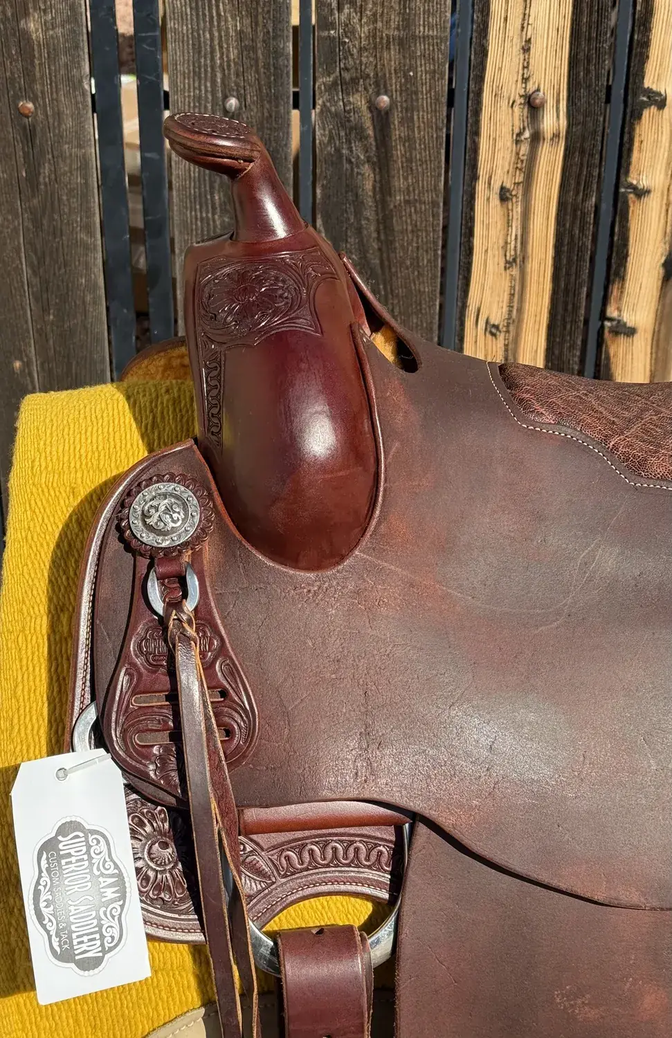 AM Superior Saddlery tag